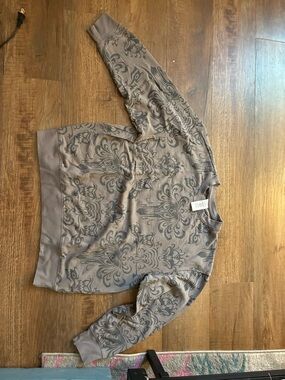 Disney Gray Patterned Crewneck Sweatshirt